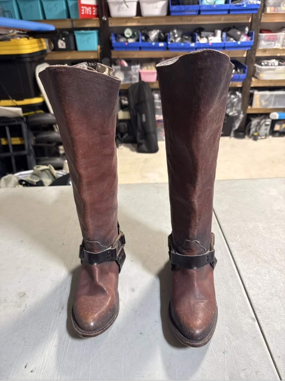 Freebird Philly 18” Tall Riding Knee Full Zip Boots Distressed FB Phily Womens 8